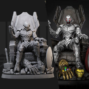 1/24 奥创 漫威 超级反派 18比例GK白模手办3D打印兵人模型 3613