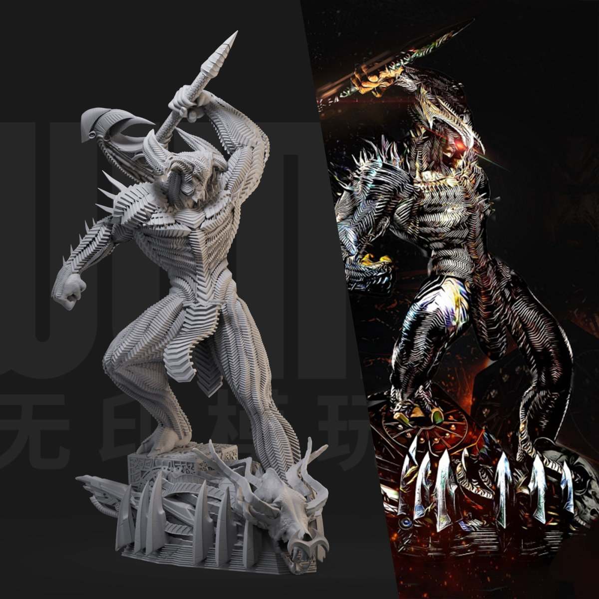 荒原狼 dc正义联盟 1/24白模gk手办 35比例兵人3d打印模型  417