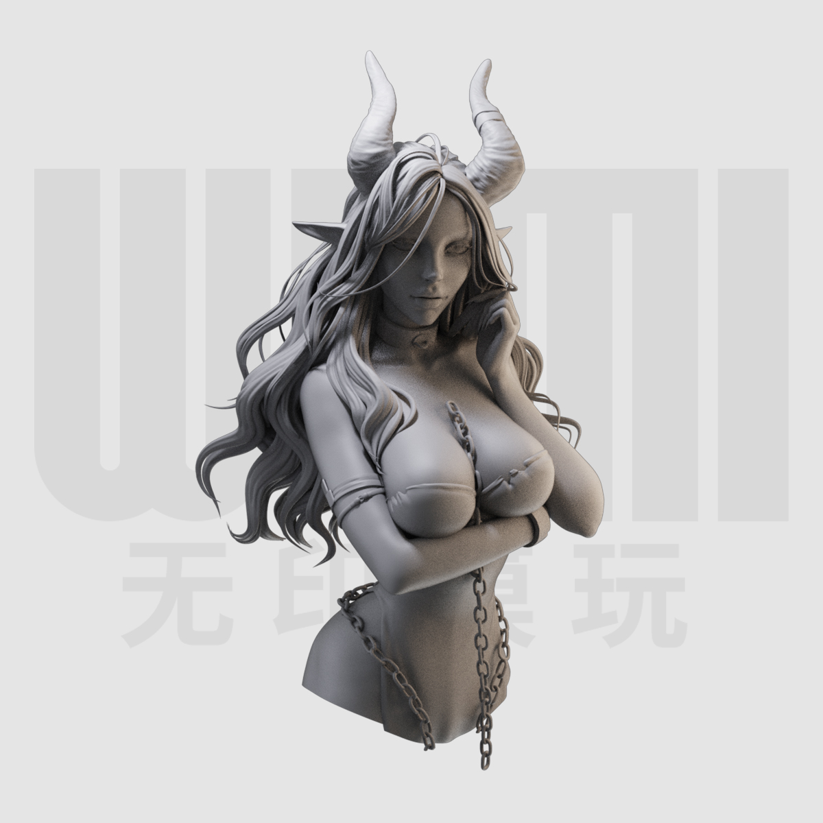 魅魔半身像 西方奇幻角色 1/16树脂白模 10比例GK手办模型 234