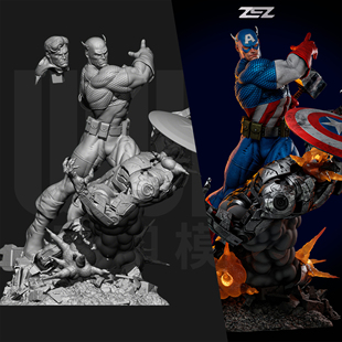 美国队长大战奥创 漫威1/24GK白模手办18比例树脂兵人模型 6244