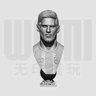 足球巨星 莱奥·梅西  1/10胸像白模 16比例GK树脂白模手办 1775