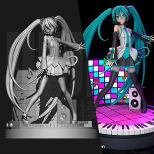 虚拟歌姬 初音未来 1/24GK白模手办 18比例树脂3D打印模型  6621