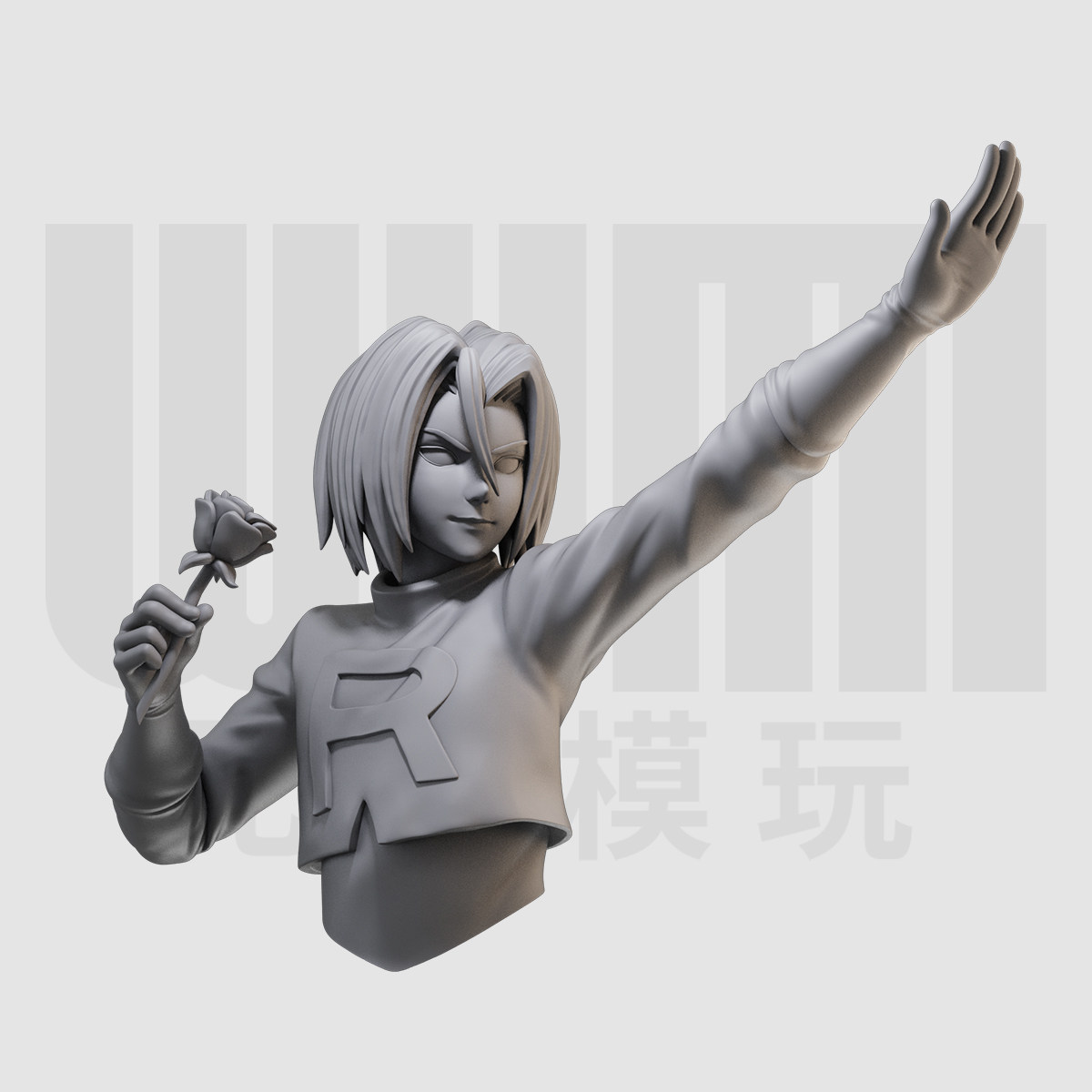 1/10 小次郎 宝可梦火箭队 16比例gk白模3d打印树脂手办模型 849