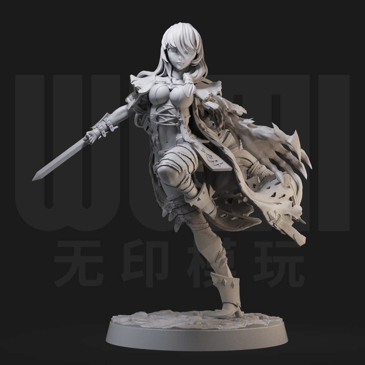 薇尔贝特 狂战传说 1/24白模GK手办 35比例兵人3D打印模型 761