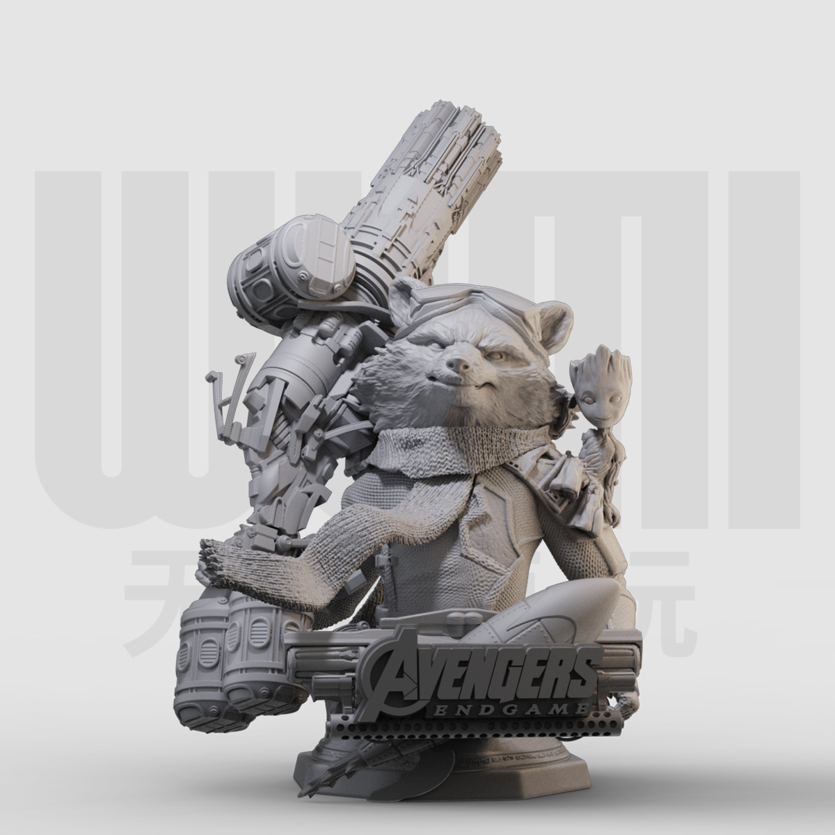 火箭浣熊胸像银河护卫白模