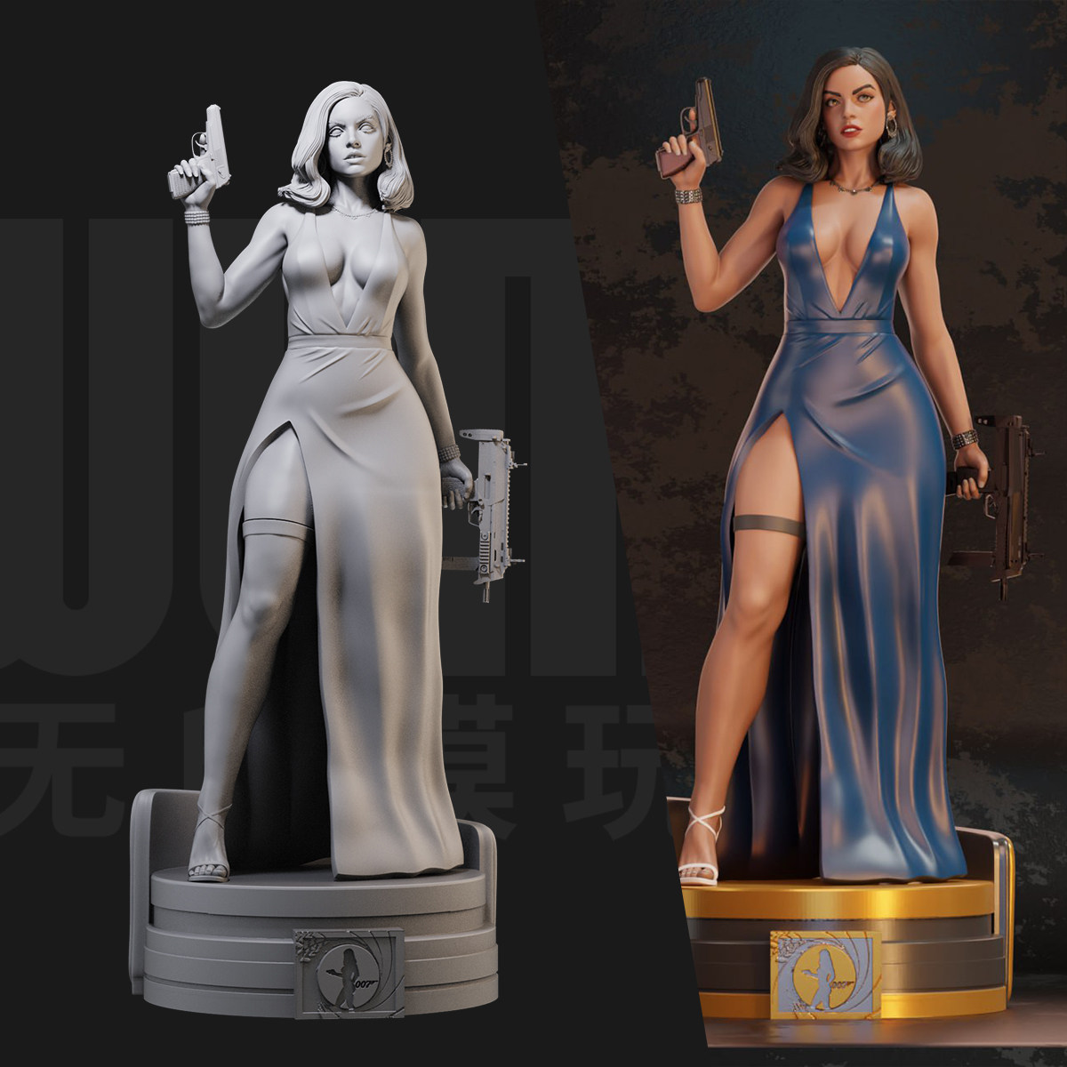 1/24帕洛玛 邦女郎 007电影18比例GK白模手办3D打印兵人模型 5596