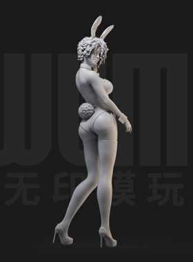 黑色蕾丝兔女郎 小姐姐 1/24白模GK手办 35比例兵人3D打印模型688