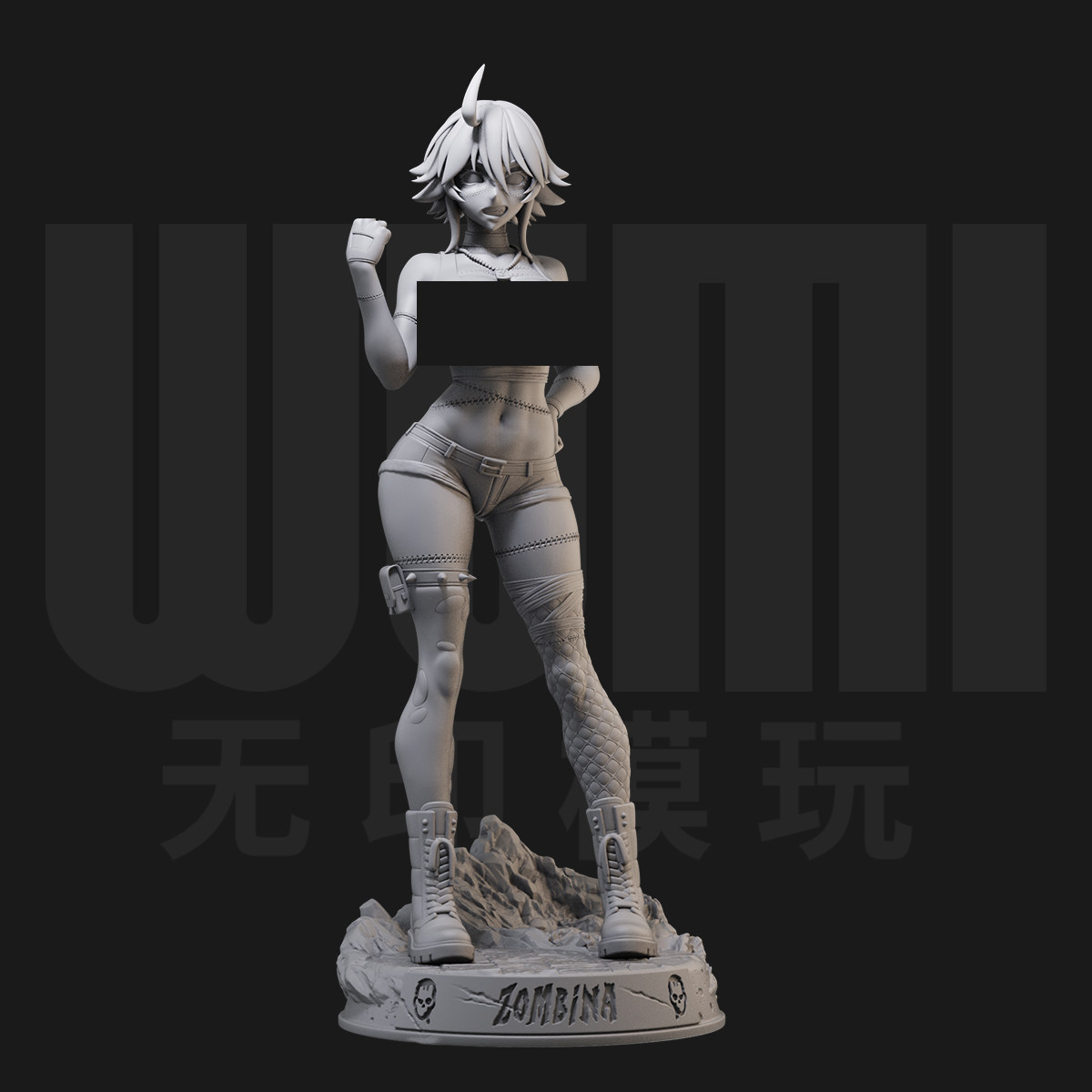 1/24 奏比娜 魔物日常 日漫18比例GK白模手办3D打印兵人模型 4459