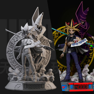 1/24 武藤 游戏王 黑魔导 18比例GK白模手办 3D打印兵人模型 2455