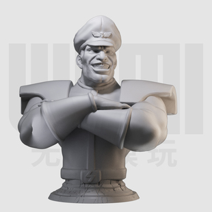 1/10 维加将军半身胸像 街头霸王 16比例GK树脂白模手办模型 595