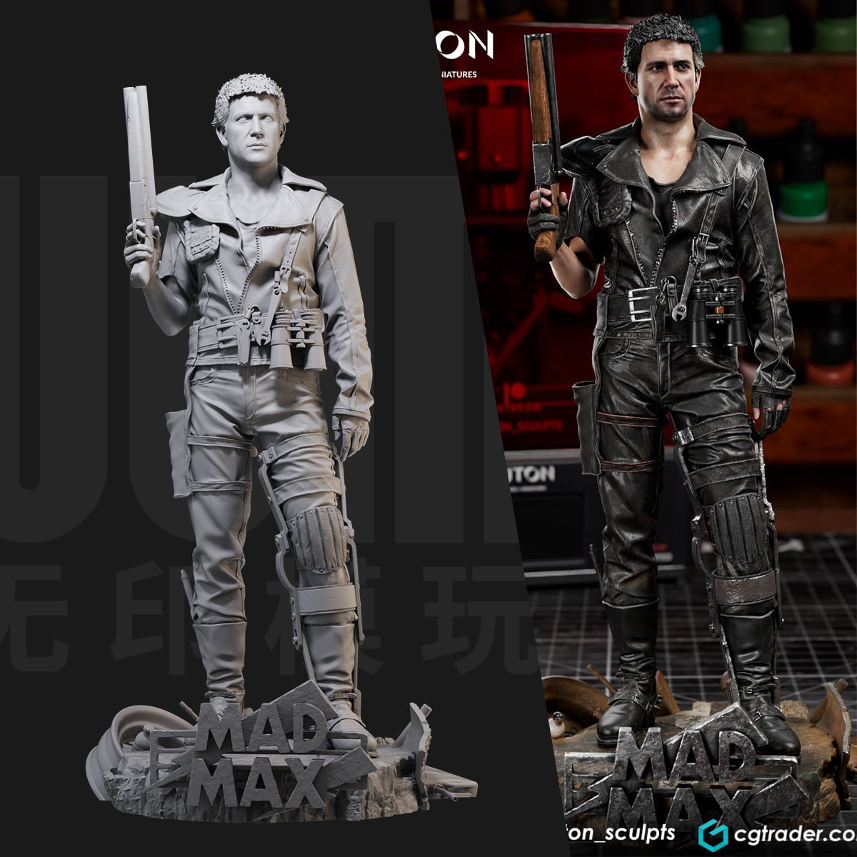 1/24麦克斯Madmax 末日废土18比例GK白模手办3D打印兵人模型 5073