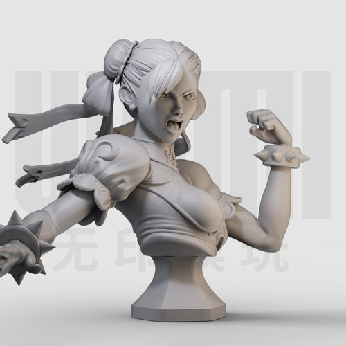 春丽胸像 街头霸王妹子 1 /16树脂白模 10比例GK手办模型 156