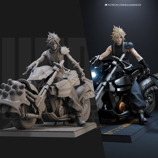 1/24 克劳德 最终幻想7 18比例GK白模手办3D打印兵人模型 3784