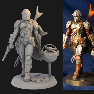 星球大战曼达洛人GK手办白模