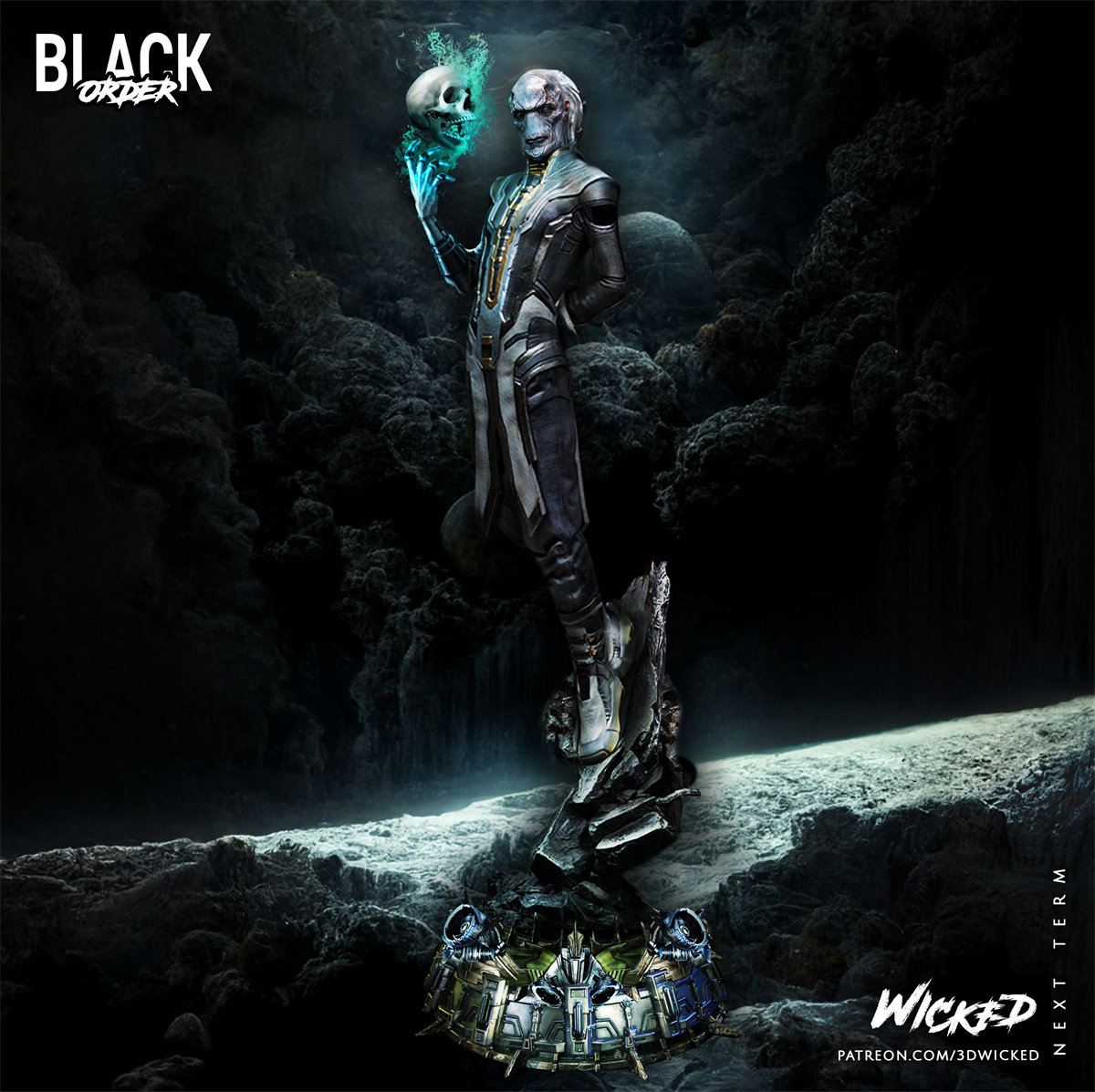 乌木喉 漫威灭霸军团 1/24白模gk手办 18比例兵人3d打印模型 1656