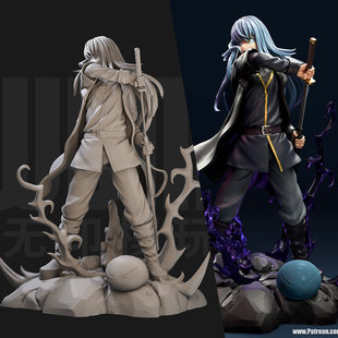 1/24 利姆鲁 转生成史莱姆 18比例GK白模手办3D打印兵人模型 4903