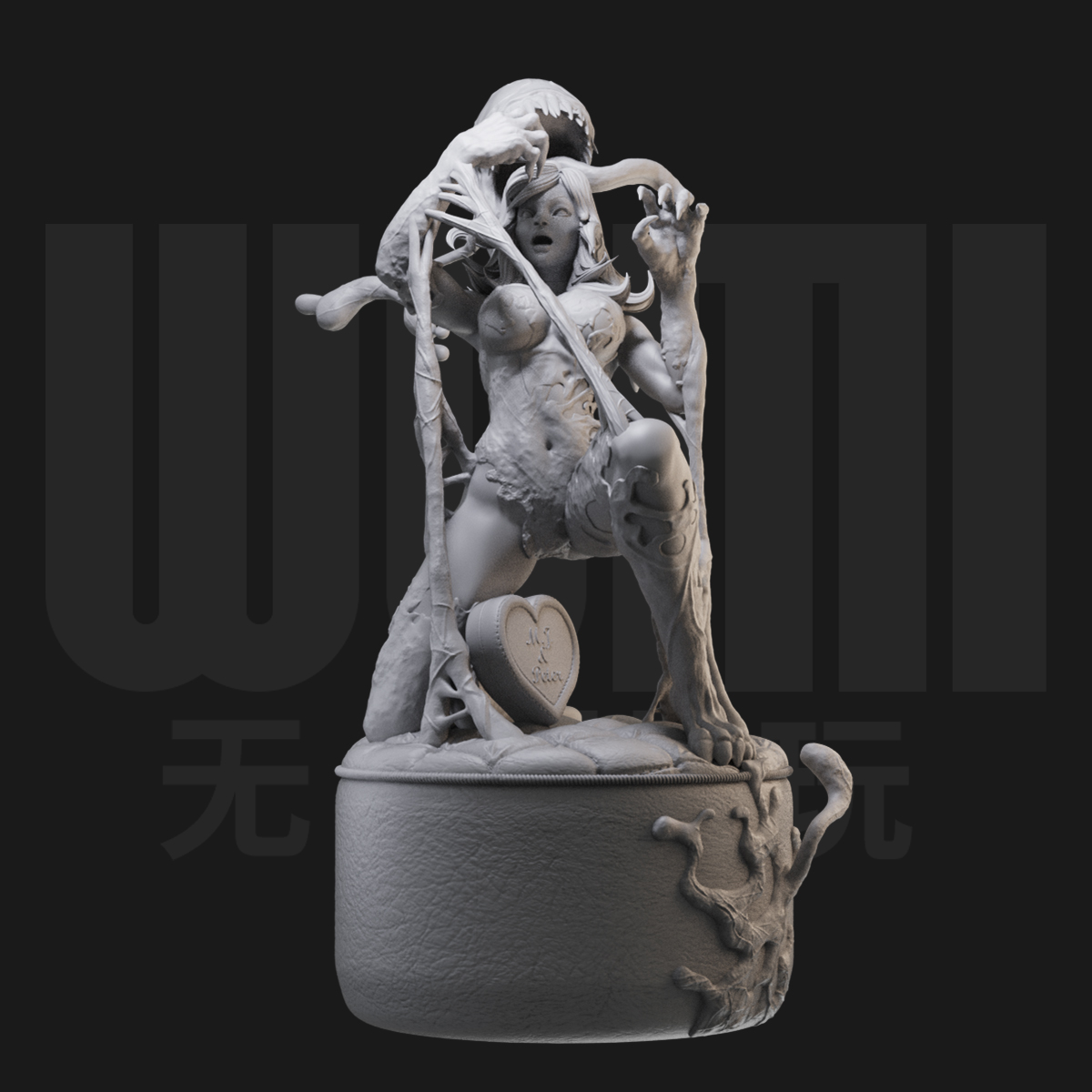 1/24 玛丽简 毒液寄生版 18比例白模手办 3D打印兵人模型 2317