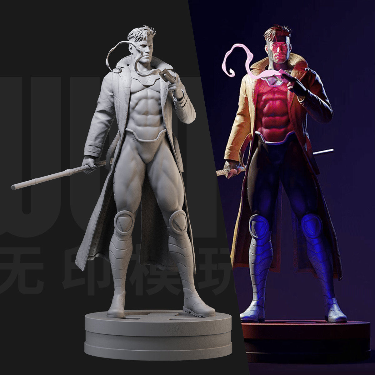 1/24 牌皇 X战警 漫威美漫 18比例GK白模手办3D打印兵人模型 4509