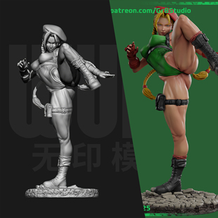 街头霸王 嘉米 杀人蜂 1/24GK白模手办18比例树脂3D打印模型 6788