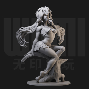 1/24丛林女孩 卡哇伊 日漫 18比例GK白模手办3D打印兵人模型 3976