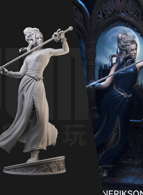 1/24 露娜 月光剑士 18比例GK白模手办 3D打印兵人模型 2152