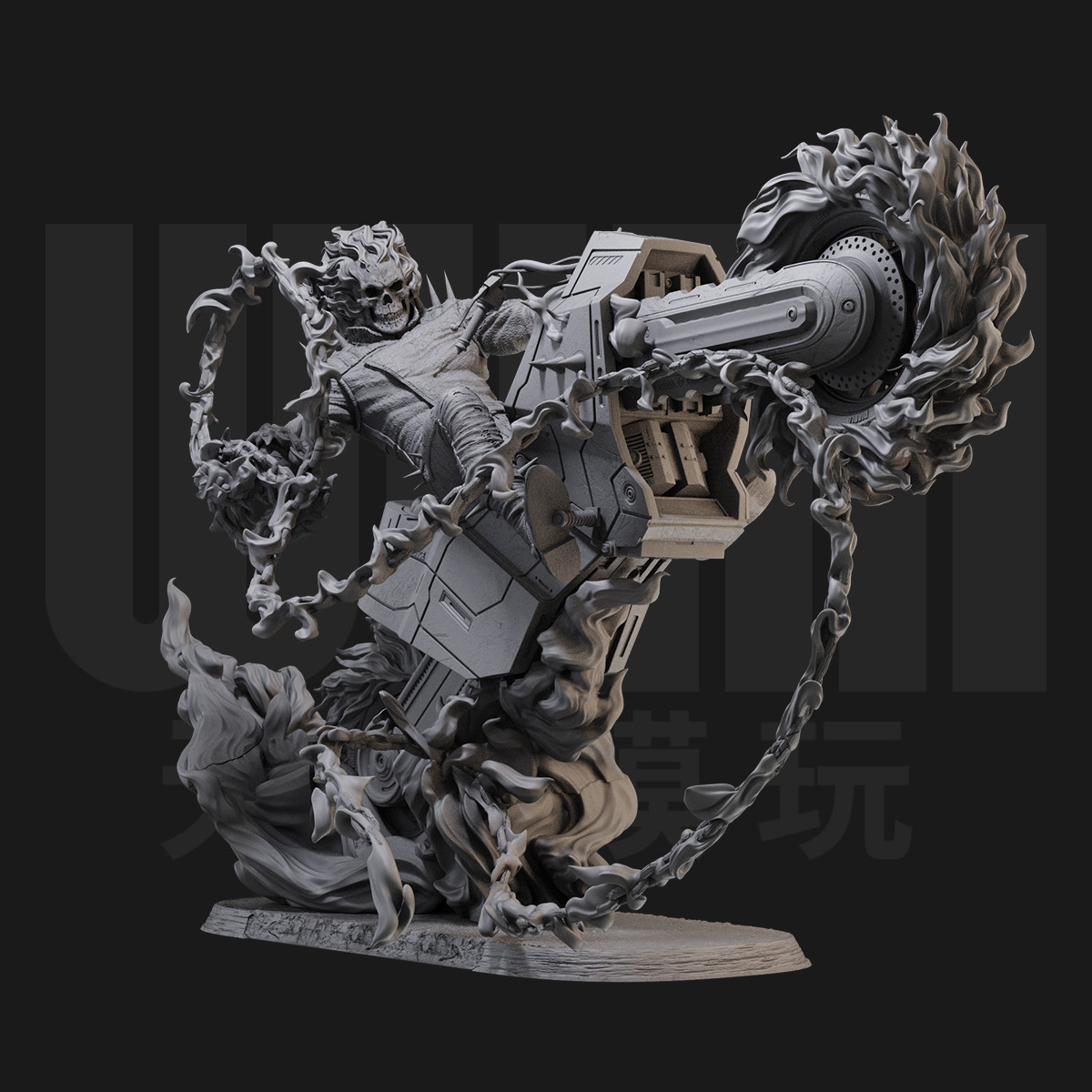 1/24 恶灵骑士 漫威 美漫 18比例GK白模手办3D打印兵人模型 5358