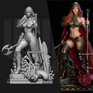 原创 玛格达莱娜 女战士1/24GK白模手办 18比例树脂模型 6406