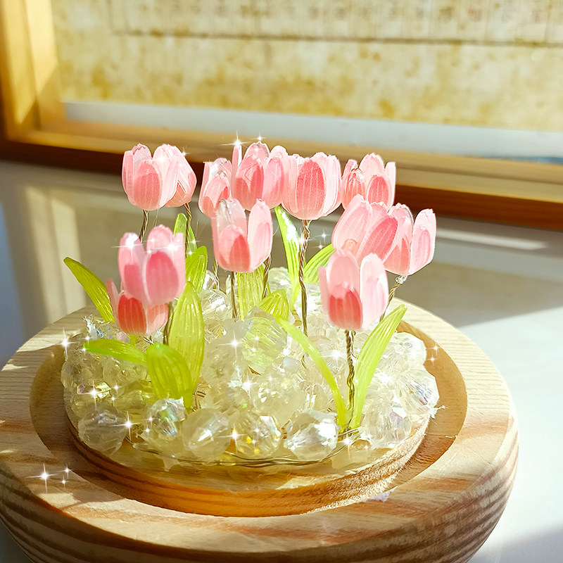 郁金香小夜灯手工diy材料包女神节中秋节生日礼物女孩男生送闺蜜