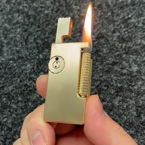 黄铜双油仓长续航侧滑轮打火机