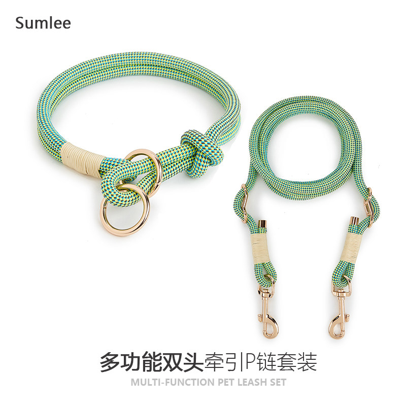 多功能解放双手遛狗绳防爆冲项圈