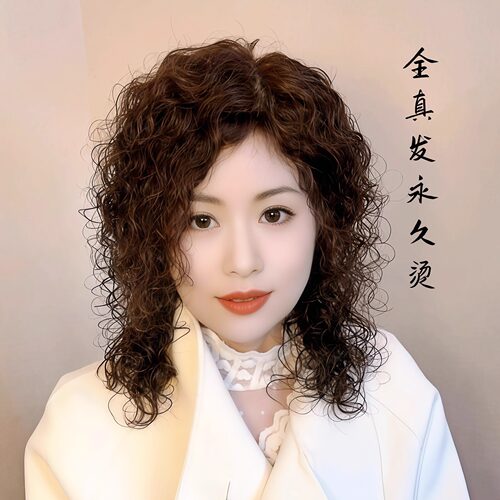 中老年假发女长卷发羊毛卷蓬松自然全真发盖白发增发量时尚洋气