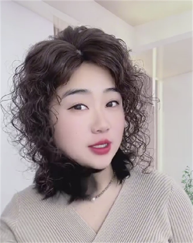 女士假发补发短卷发自然卷发补发