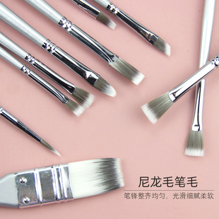 艺之笔水粉笔水彩笔丙烯油画套装美术专用尼龙毛扇形笔十年磨一剑207丙烯画笔专业全套美术生学生绘画排笔