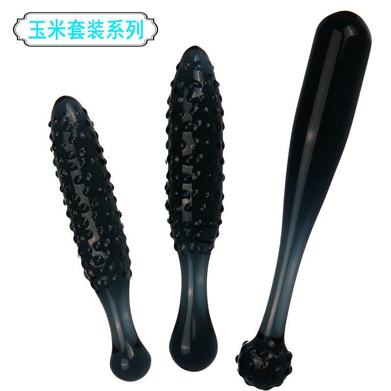 另类保健玩具黑色玉米玻璃解压凸点颗粒耐高温背部穴位按压器具高
