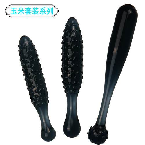 另类保健玩具黑色玉米玻璃解压凸点颗粒耐高温背部穴位按压器具高