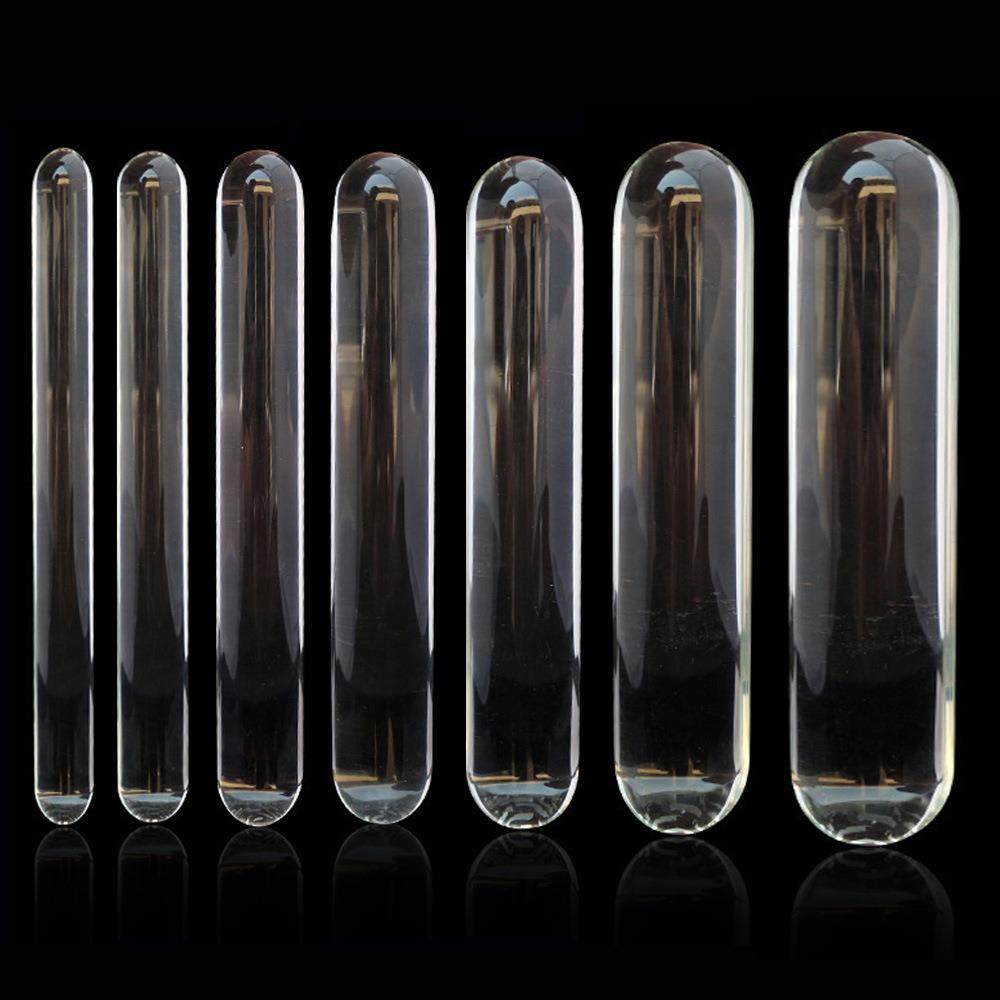 夫妻玩具圆柱玻璃棒耐高温大号水晶解压按摩棒保健按压器具高硼硅