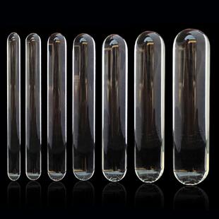 夫妻玩具圆柱玻璃棒耐高温大号水晶解压按摩棒保健按压器具高硼硅