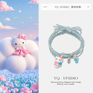 YQ.STUDIO【有形的翅膀HelloKitty】可爱ins头绳发绳甜美发圈发饰