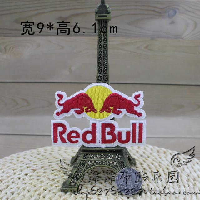 刺绣熨烫diy辅料绣标贴布贴补丁徽章肩章redbull红牛标志9*6.1cm