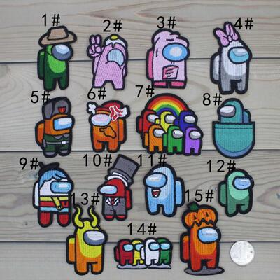 太空狼人杀游戏角色刺绣布贴Among Us卡通人物刺绣标衣服补丁贴