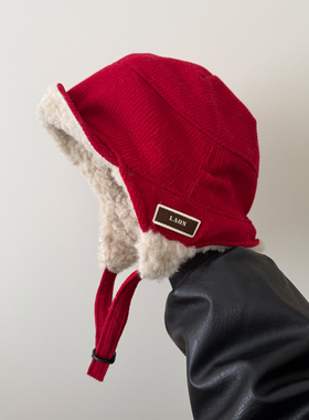 TAAK川西旅游双面戴羊羔毛加绒雷锋帽子女冬天韩系保暖护耳飞行帽