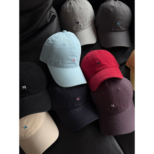 韩国新款M字母刺绣鸭舌帽
