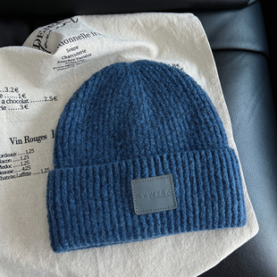 TAAK韩国潮牌ins布标毛线帽子女秋冬天包头帽显脸小针织帽男冷帽