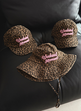 TAAK美式复古豹纹渔夫帽女春夏季韩系新款字母平檐鸭舌帽棒球帽潮
