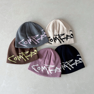TAAK潮牌户外登山字母提花针织滑雪帽子女秋冬天保暖护耳包头冷帽