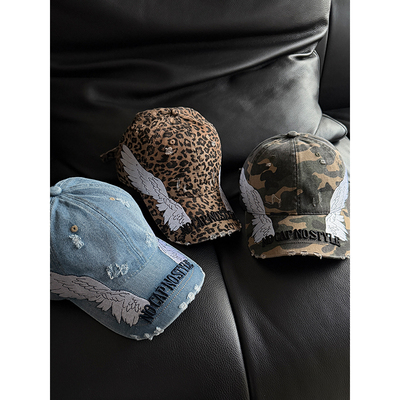 字母翅膀迷彩豹纹鸭舌帽
