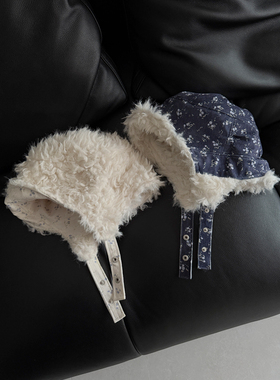 TAAK新款双面加绒加厚飞行帽子女秋冬天日系复古保暖护耳帽雷锋帽