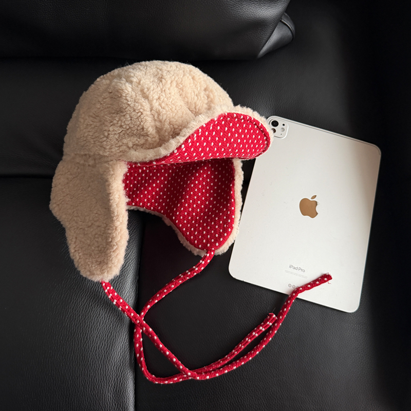 新款波点双面雷锋帽冬天