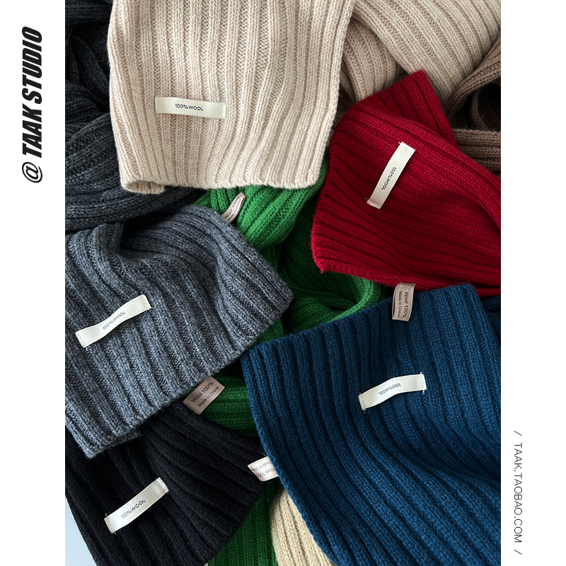 100%澳洲wool羊毛围巾女冬天