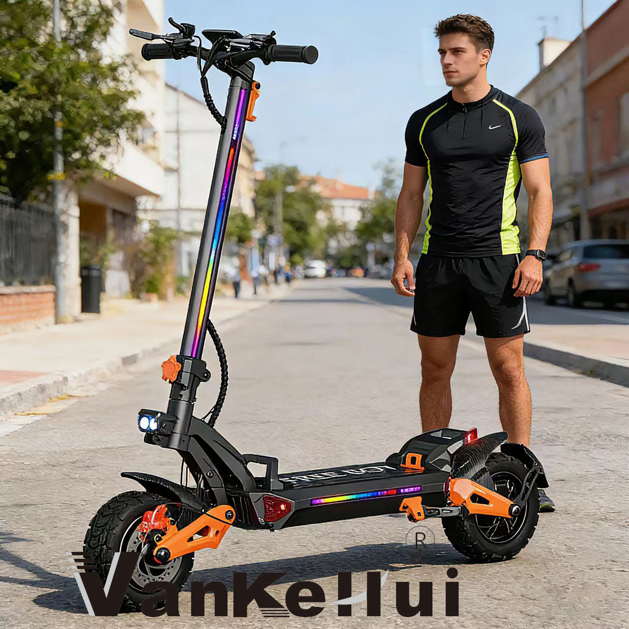 批发价新款折叠单双驱越野代步车踏板车scooter二轮锂电动滑板车